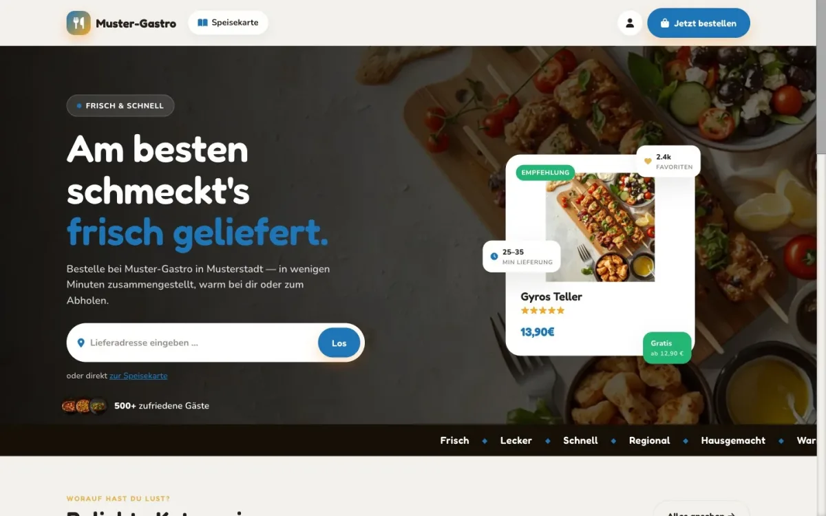 Design-Welt Griechisch — Beispiel einer Bestellseite