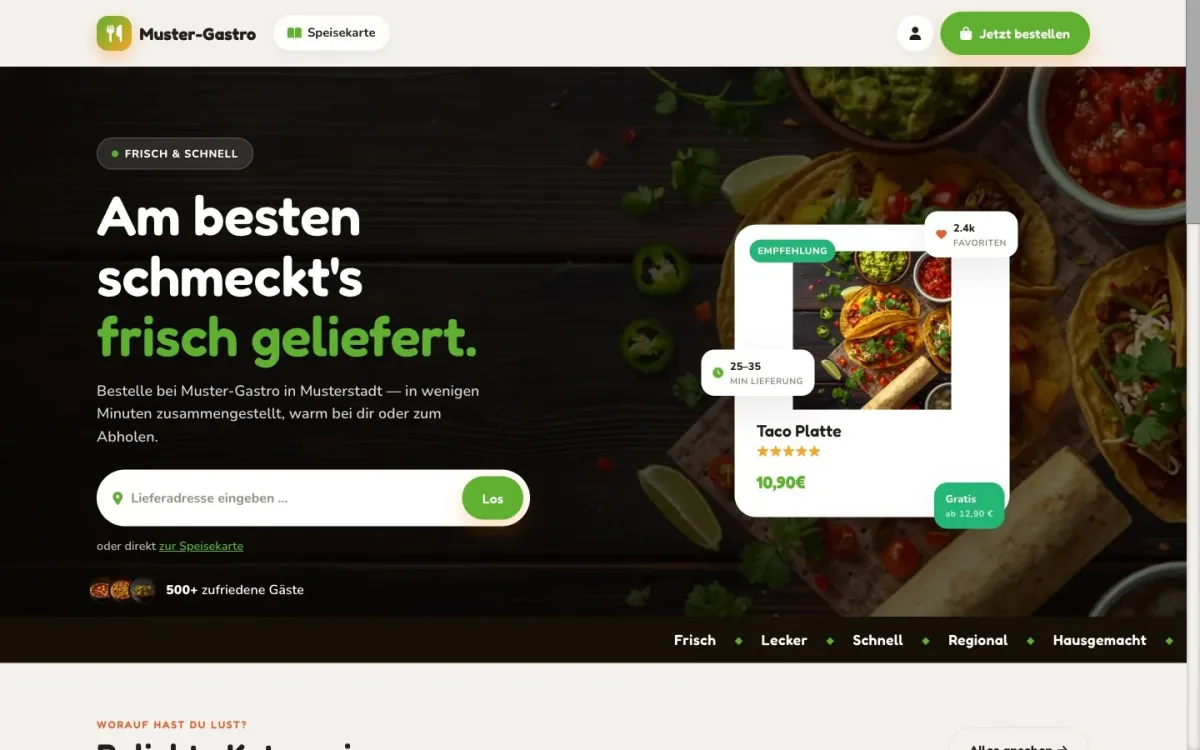 Design-Welt Mexikanisch — Beispiel einer Bestellseite